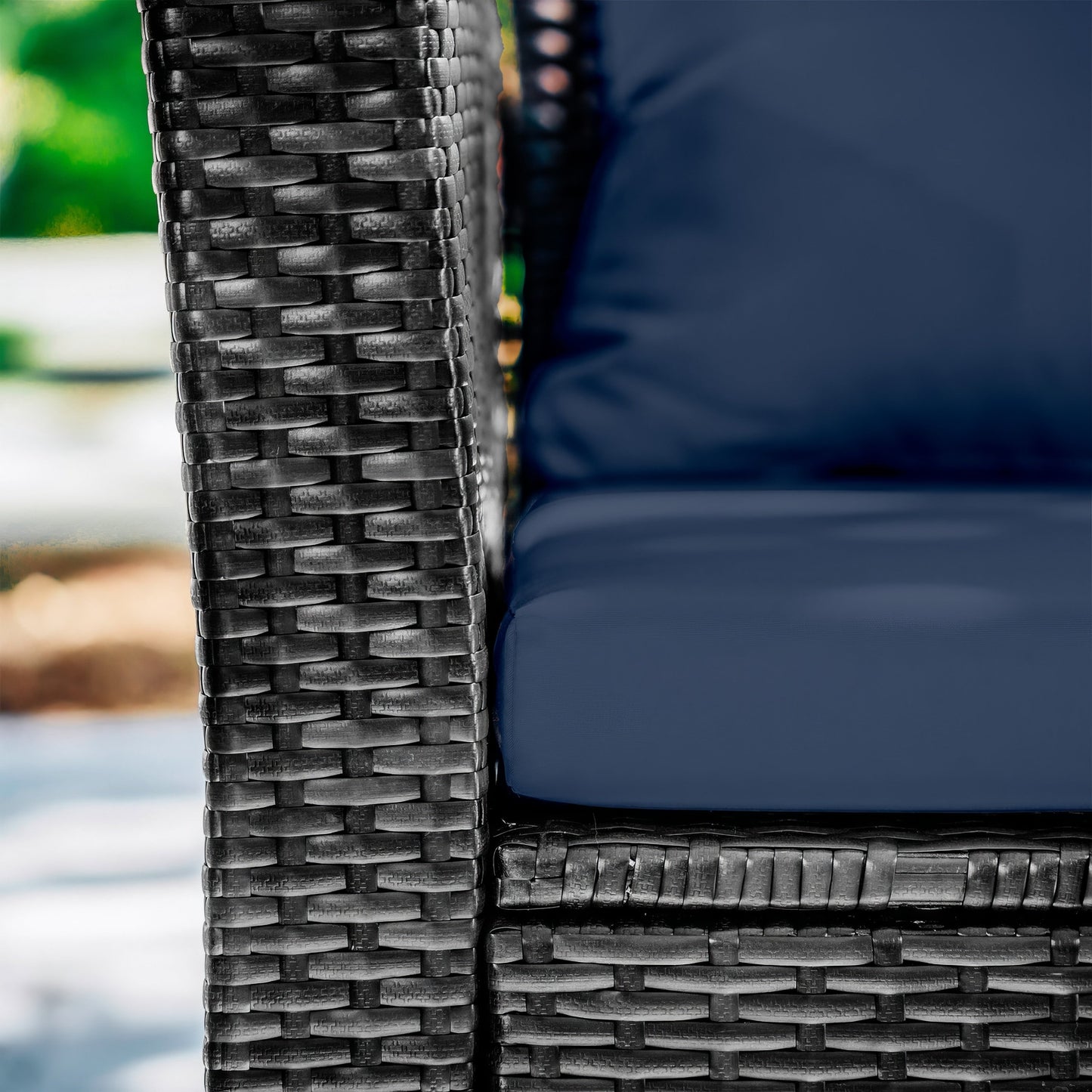 Set da conversazione in vimini per mobili da giardino premium Nestl's da 4 pezzi