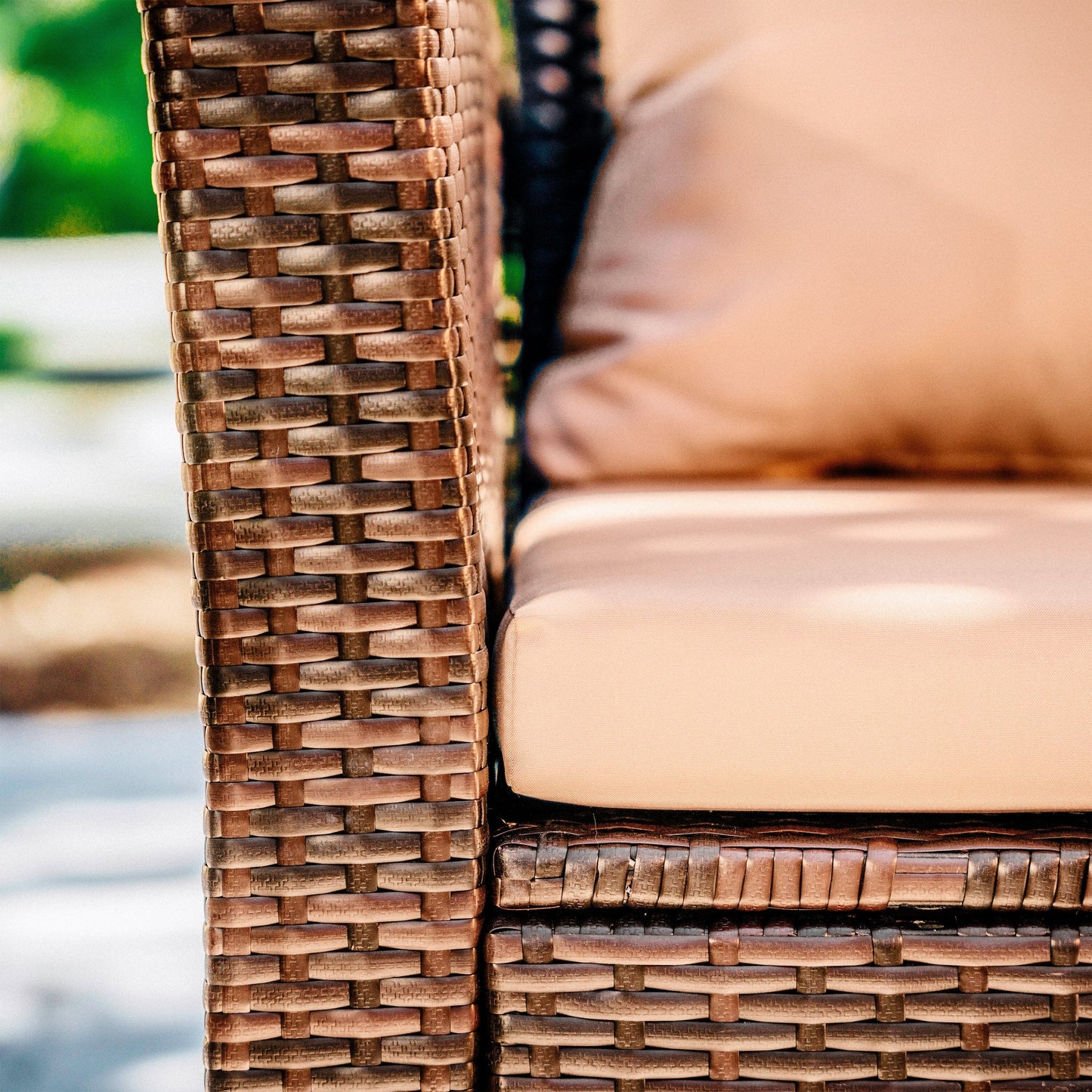 Set da conversazione in vimini per mobili da giardino premium Nestl's da 4 pezzi