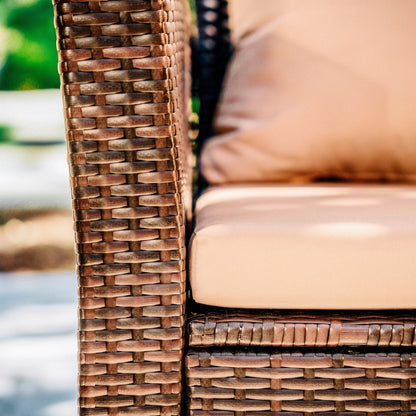 Set da conversazione in vimini per mobili da giardino premium Nestl's da 4 pezzi