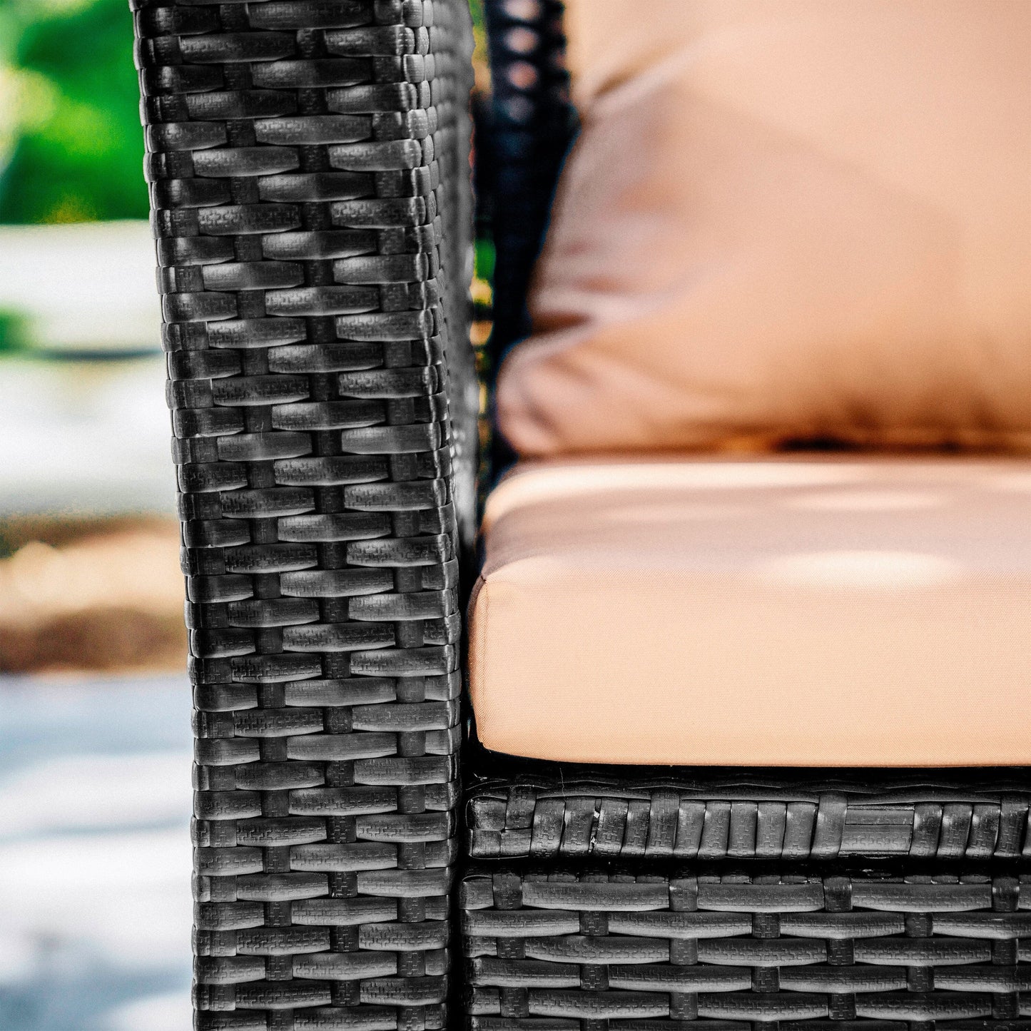 Set da conversazione in vimini per mobili da giardino premium Nestl's da 4 pezzi