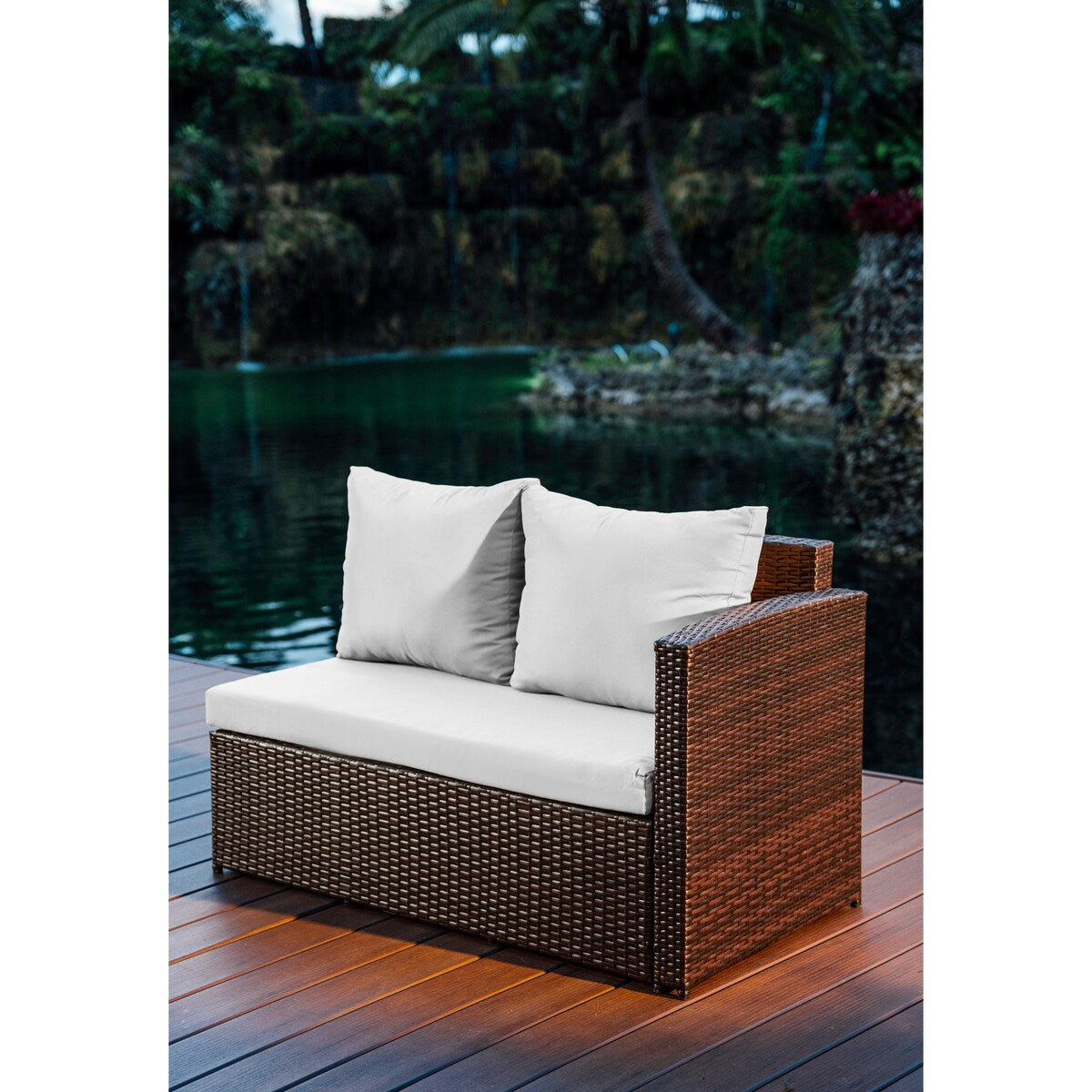 Set da pranzo per patio in vimini da esterno Nestl da 7 pezzi