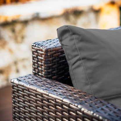 Set da pranzo per patio in vimini da esterno Nestl da 7 pezzi