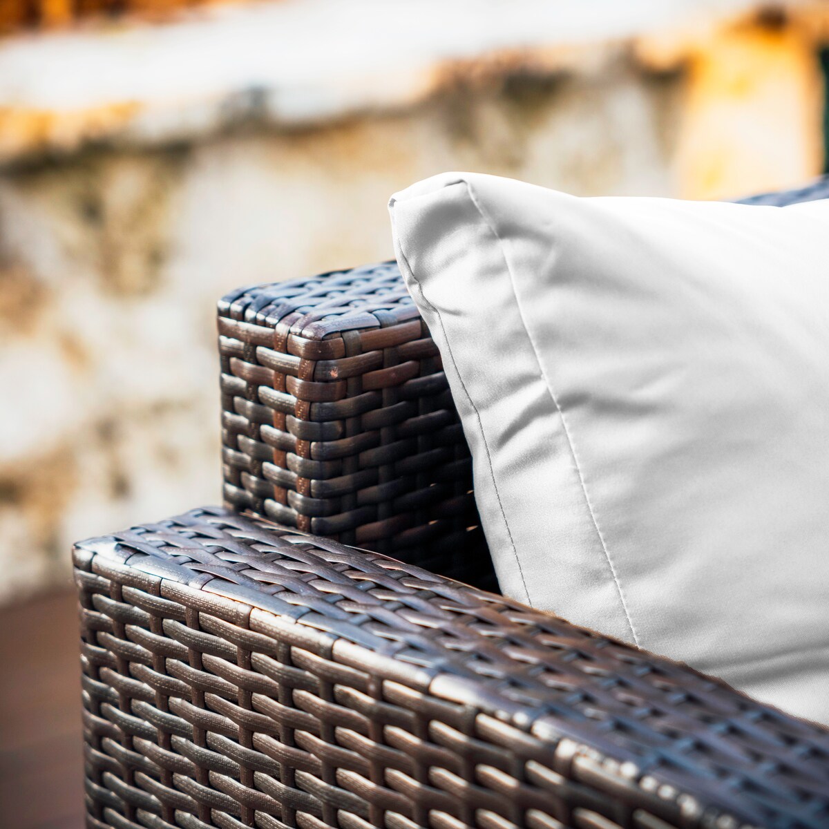 Set da pranzo per patio in vimini da esterno Nestl da 7 pezzi