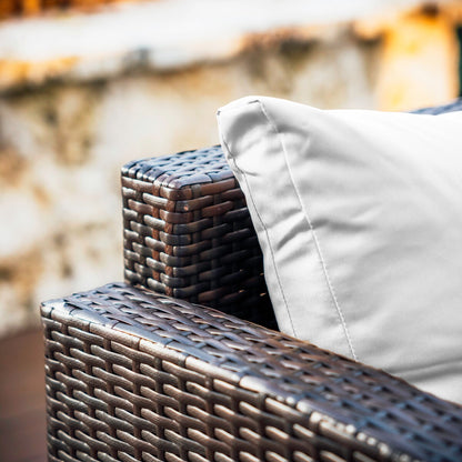 Set da pranzo per patio in vimini da esterno Nestl da 7 pezzi