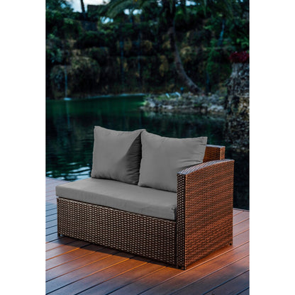 Set da pranzo per patio in vimini da esterno Nestl da 7 pezzi