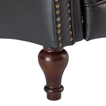 Poltrona reclinabile Nestor Mid Century in vera pelle con gambe in legno massello di HULALA HOME