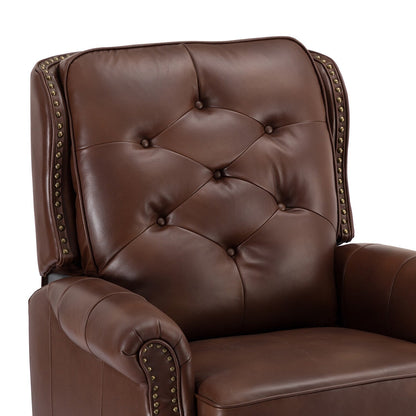 Poltrona reclinabile Nestor Mid Century in vera pelle con gambe in legno massello di HULALA HOME