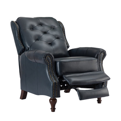 Poltrona reclinabile Nestor Mid Century in vera pelle con gambe in legno massello di HULALA HOME