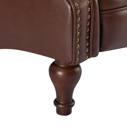 Poltrona reclinabile Nestor Mid Century in vera pelle con gambe in legno massello di HULALA HOME