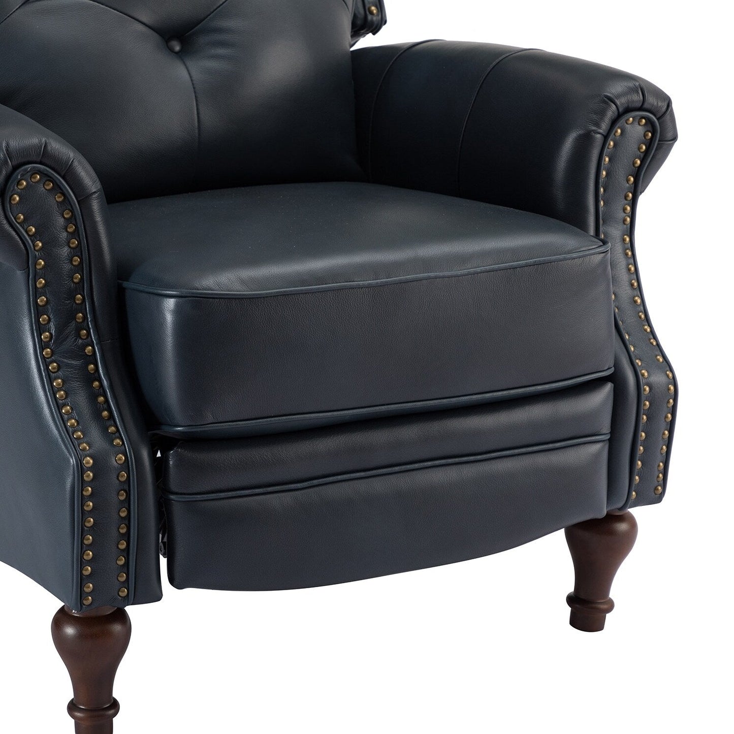 Poltrona reclinabile Nestor Mid Century in vera pelle con gambe in legno massello di HULALA HOME