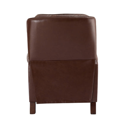 Poltrona reclinabile Nestor Mid Century in vera pelle con gambe in legno massello di HULALA HOME