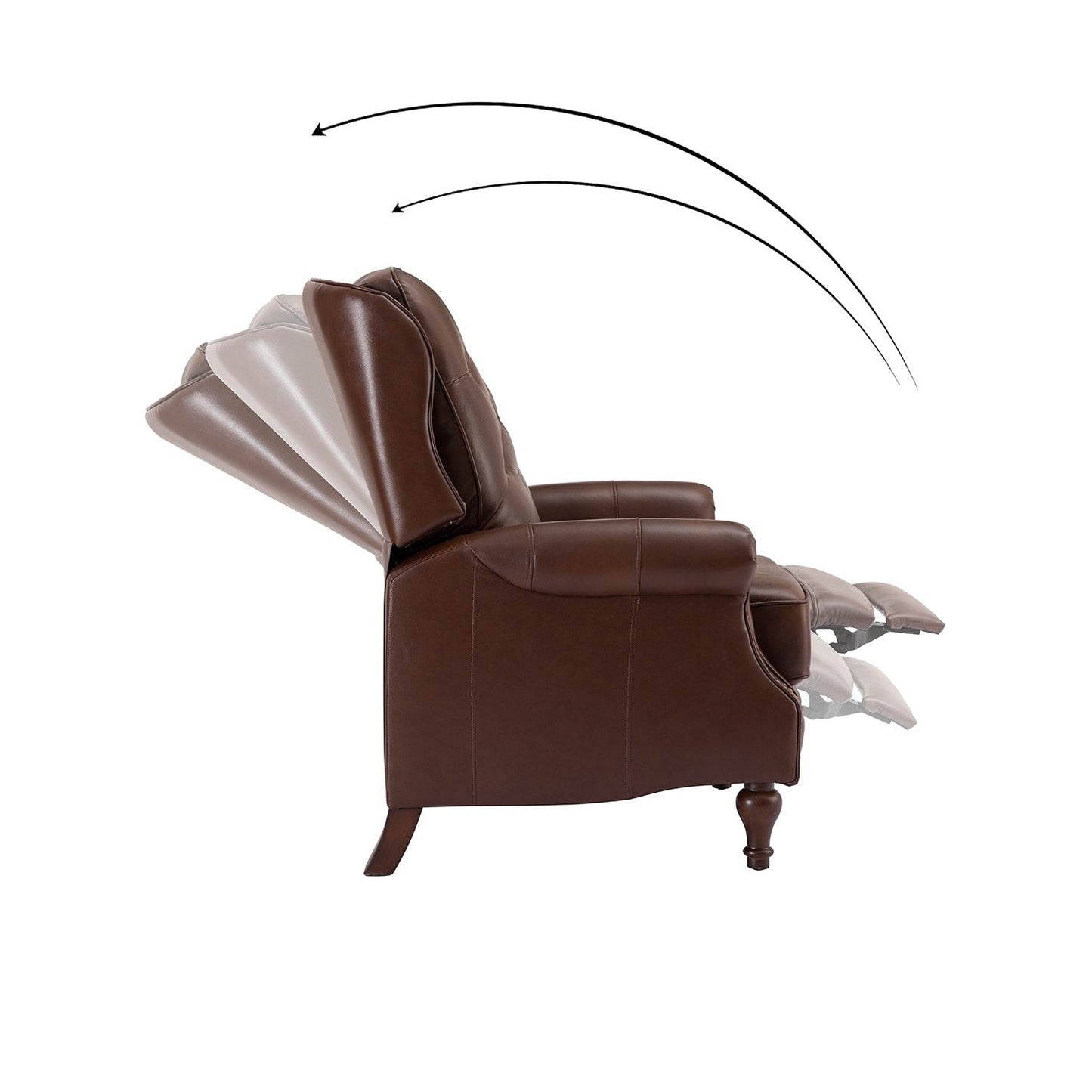 Poltrona reclinabile Nestor Mid Century in vera pelle con gambe in legno massello di HULALA HOME