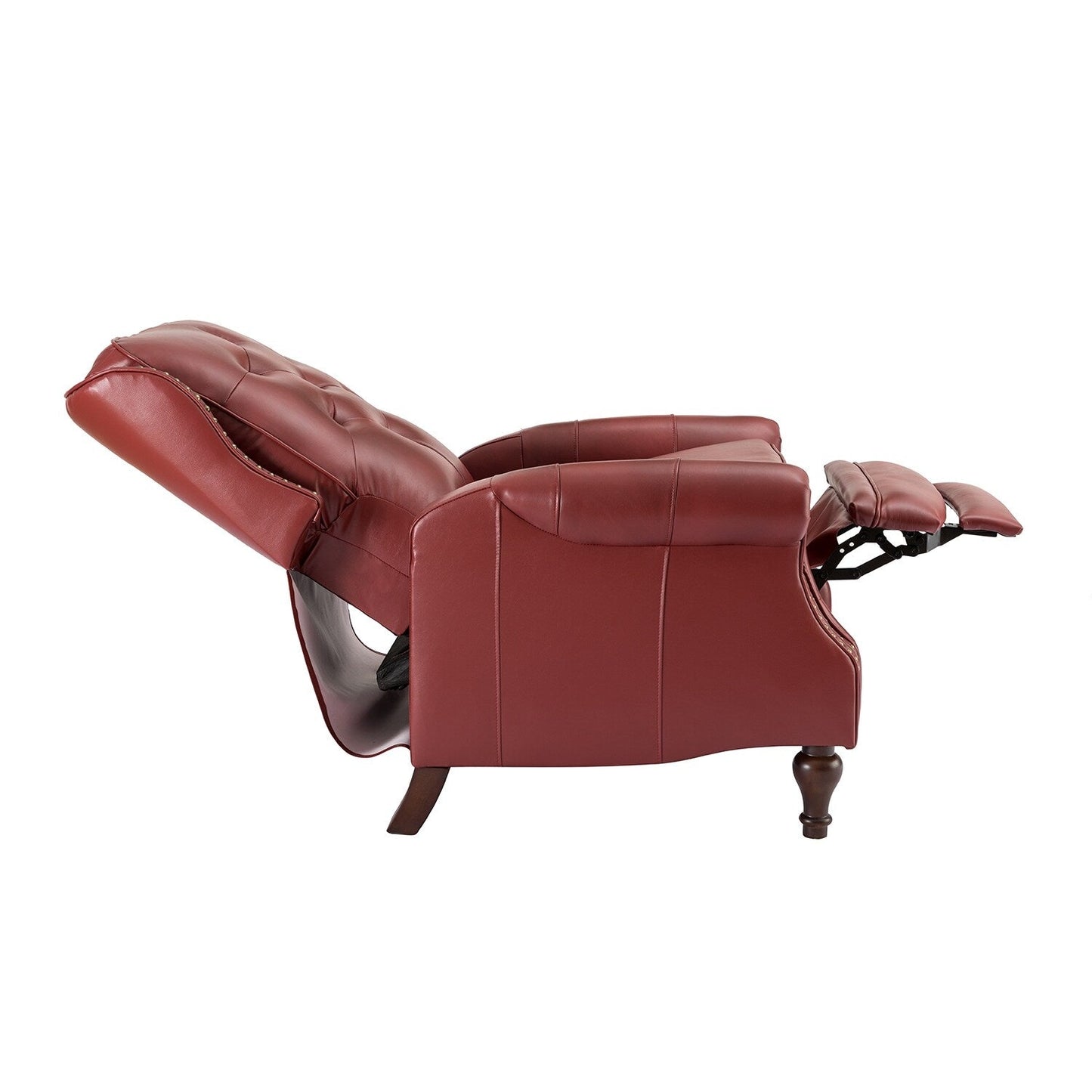 Poltrona reclinabile Nestor Mid Century in vera pelle con gambe in legno massello di HULALA HOME