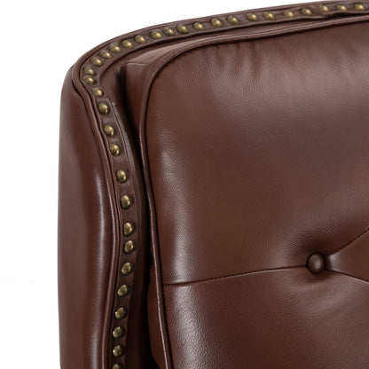 Poltrona reclinabile Nestor Mid Century in vera pelle con gambe in legno massello di HULALA HOME