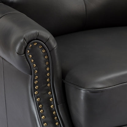 Poltrona reclinabile Nestor Mid Century in vera pelle con gambe in legno massello di HULALA HOME