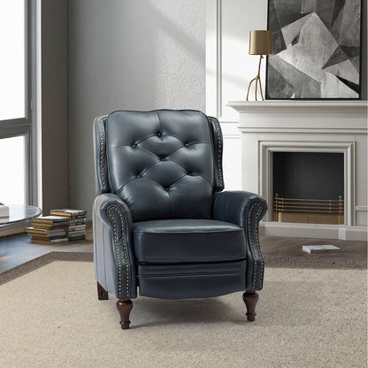 Poltrona reclinabile Nestor Mid Century in vera pelle con gambe in legno massello di HULALA HOME