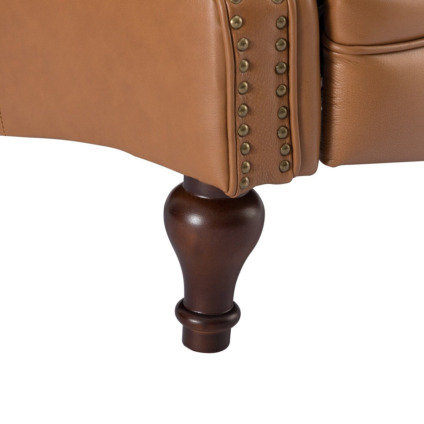 Poltrona reclinabile Nestor Mid Century in vera pelle con gambe in legno massello di HULALA HOME