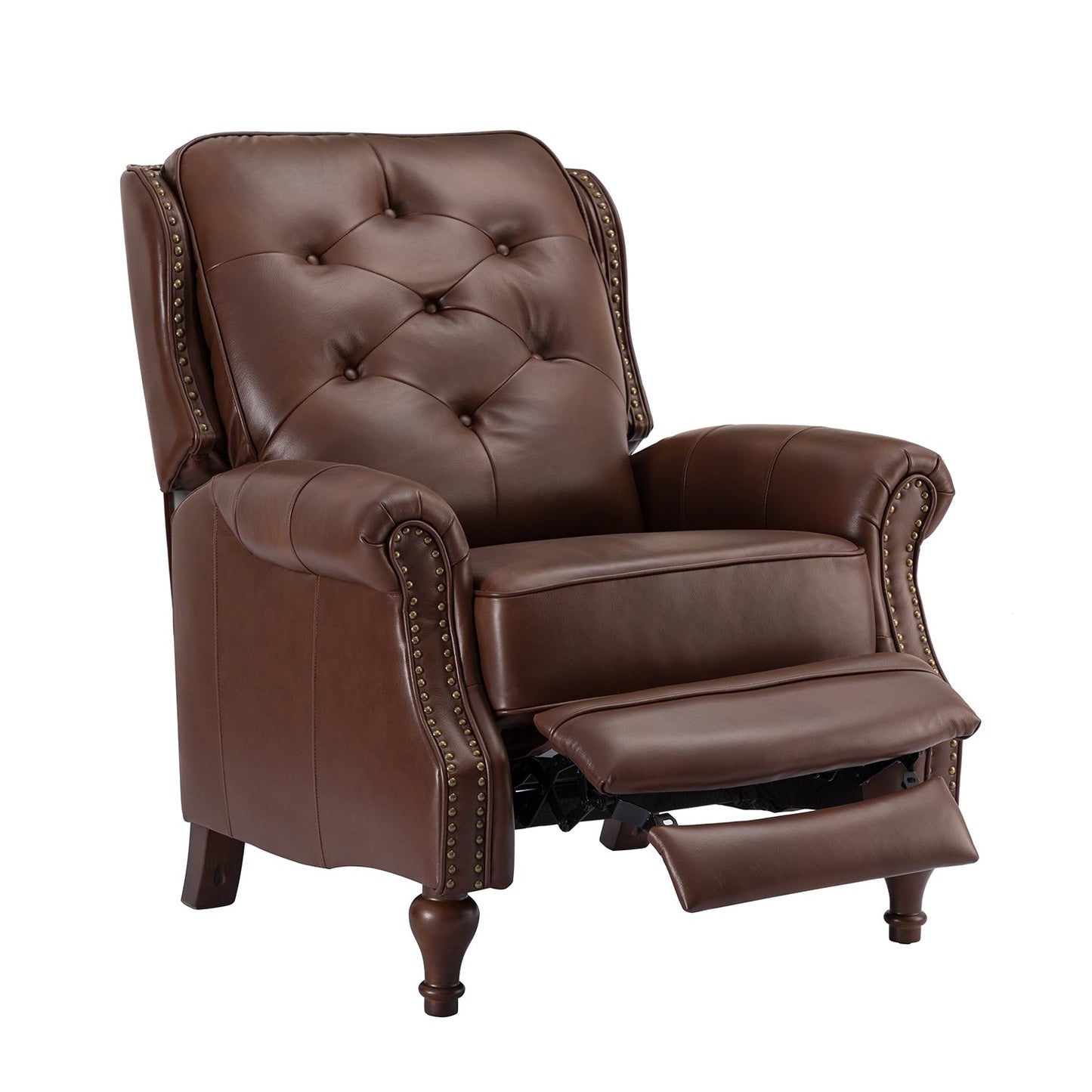 Poltrona reclinabile Nestor Mid Century in vera pelle con gambe in legno massello di HULALA HOME