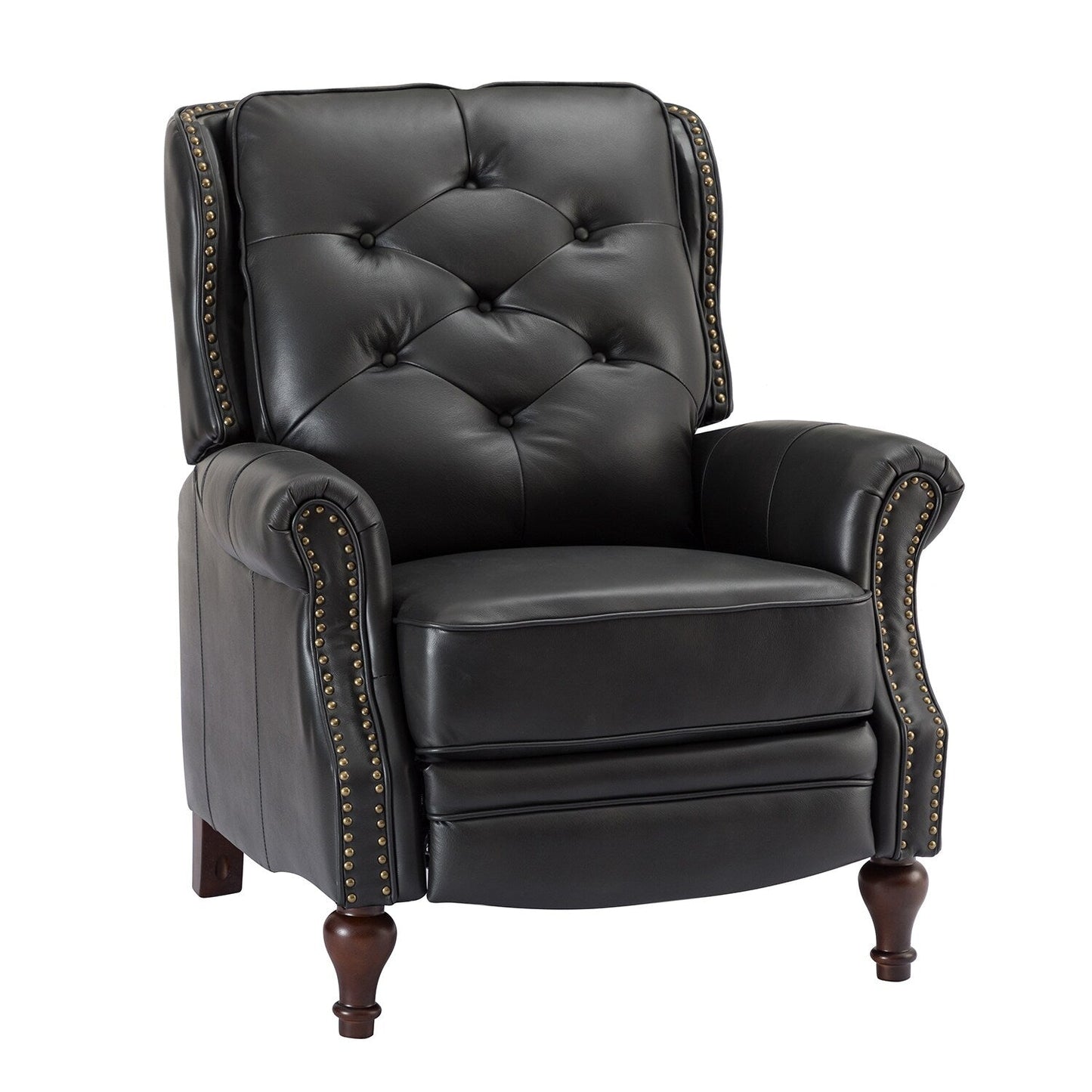 Poltrona reclinabile Nestor Mid Century in vera pelle con gambe in legno massello di HULALA HOME