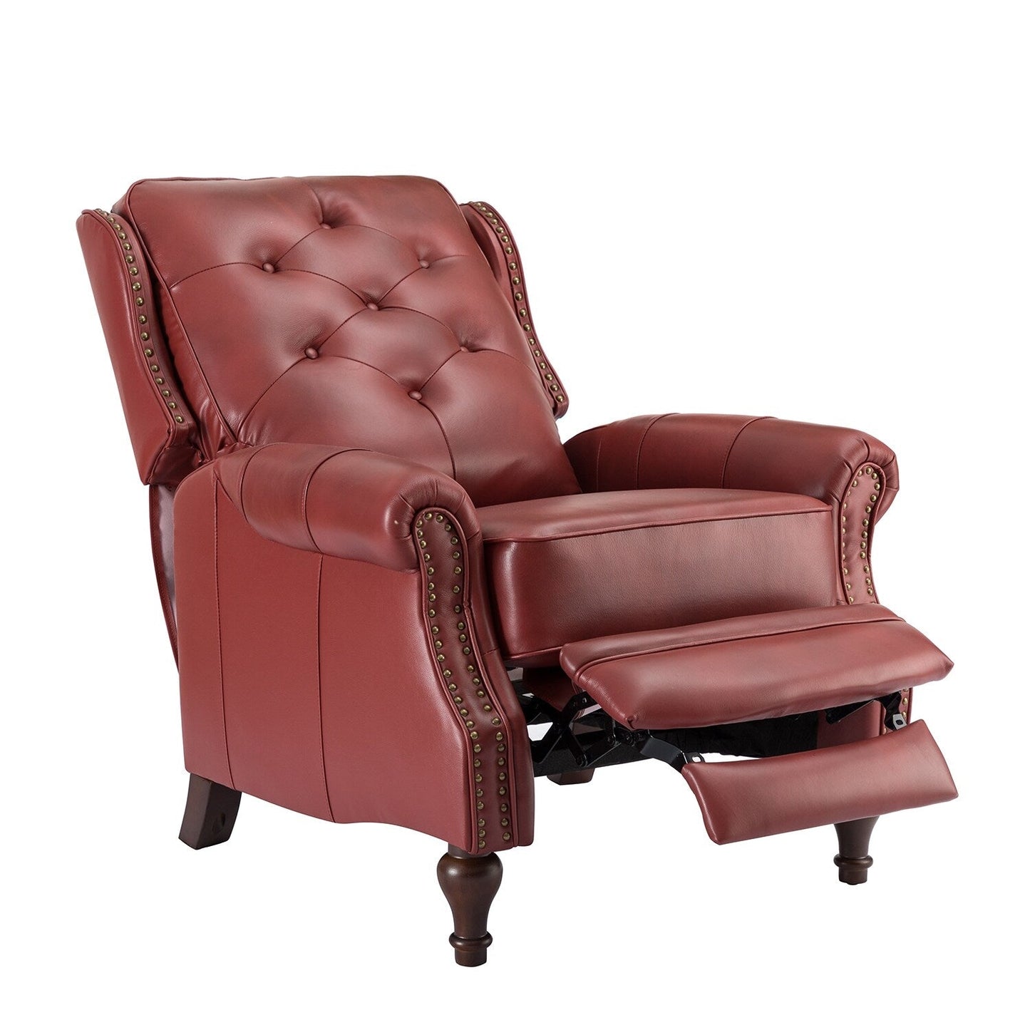 Poltrona reclinabile Nestor Mid Century in vera pelle con gambe in legno massello di HULALA HOME