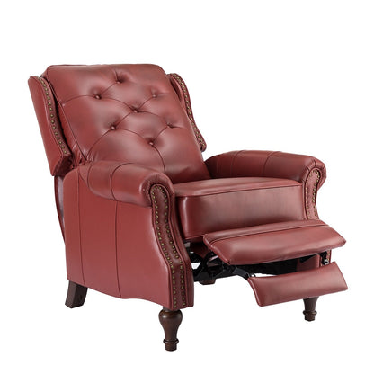 Poltrona reclinabile Nestor Mid Century in vera pelle con gambe in legno massello di HULALA HOME