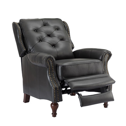 Poltrona reclinabile Nestor Mid Century in vera pelle con gambe in legno massello di HULALA HOME