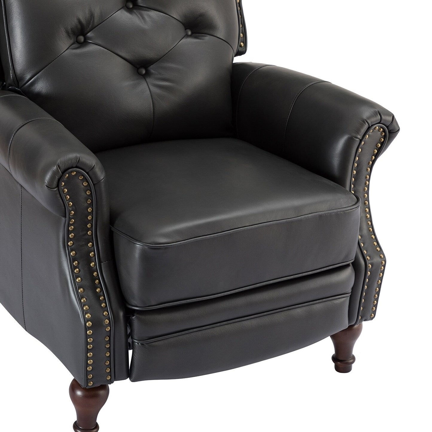 Poltrona reclinabile Nestor Mid Century in vera pelle con gambe in legno massello di HULALA HOME