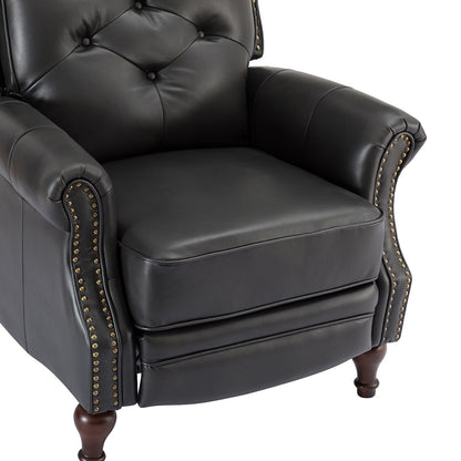 Poltrona reclinabile Nestor Mid Century in vera pelle con gambe in legno massello di HULALA HOME