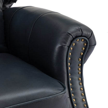 Poltrona reclinabile Nestor Mid Century in vera pelle con gambe in legno massello di HULALA HOME