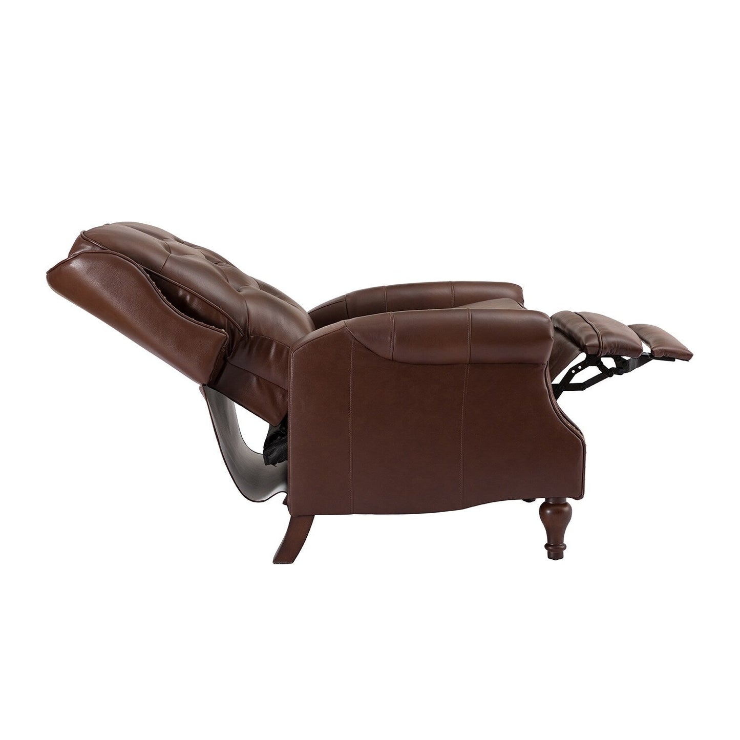 Poltrona reclinabile Nestor Mid Century in vera pelle con gambe in legno massello di HULALA HOME