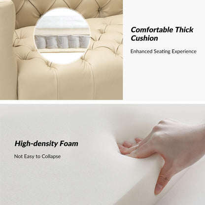 Divano Nestor Transitional in vera pelle con gambe in metallo e schienale capitonné