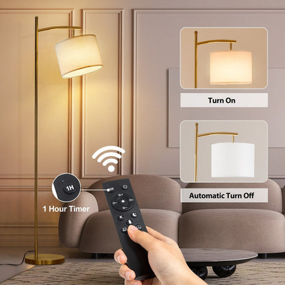 Lampada da terra ad arco a LED dimmerabile Netin 66 con telecomando - N/D