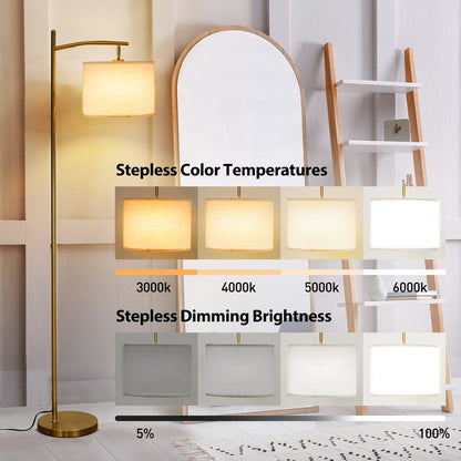 Lampada da terra ad arco a LED dimmerabile Netin 66 con telecomando - N/D