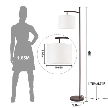 Lampada da terra ad arco Netin 66 con telecomando e paralume girevole