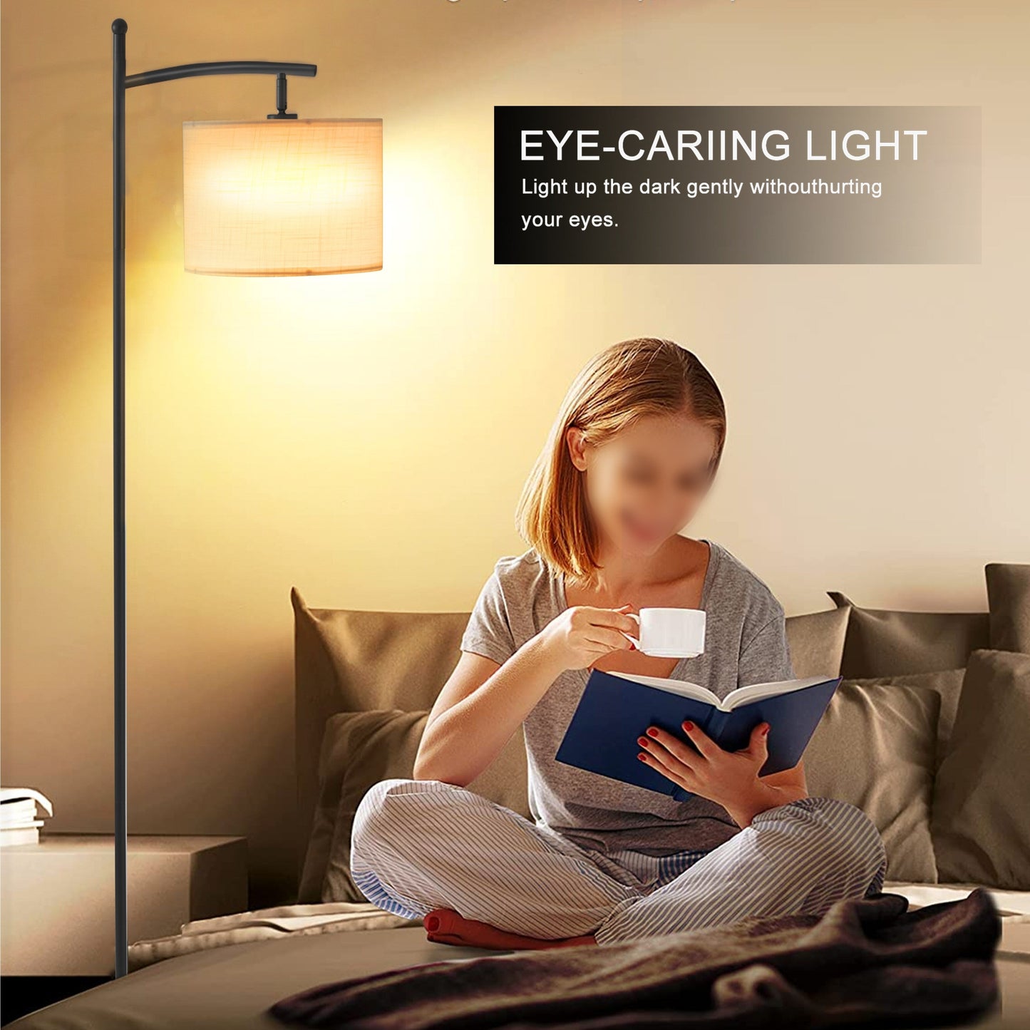 Lampada da terra ad arco Netin 66 con telecomando e paralume girevole