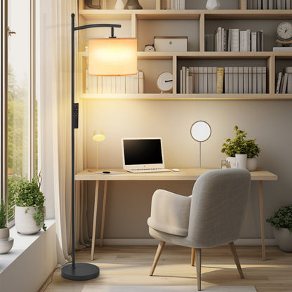 Lampada da terra ad arco Netin 66 con telecomando e paralume girevole