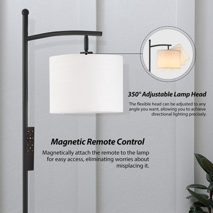 Lampada da terra ad arco a LED dimmerabile Netin 66 con telecomando - N/D