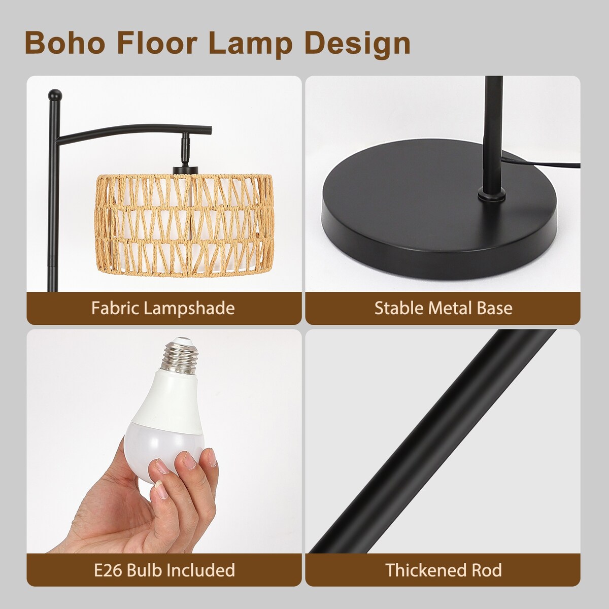 Lampada da terra ad arco a LED dimmerabile Netin 66 con telecomando - N/D