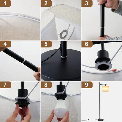 Lampada da terra ad arco a LED dimmerabile Netin 66 con telecomando - N/D