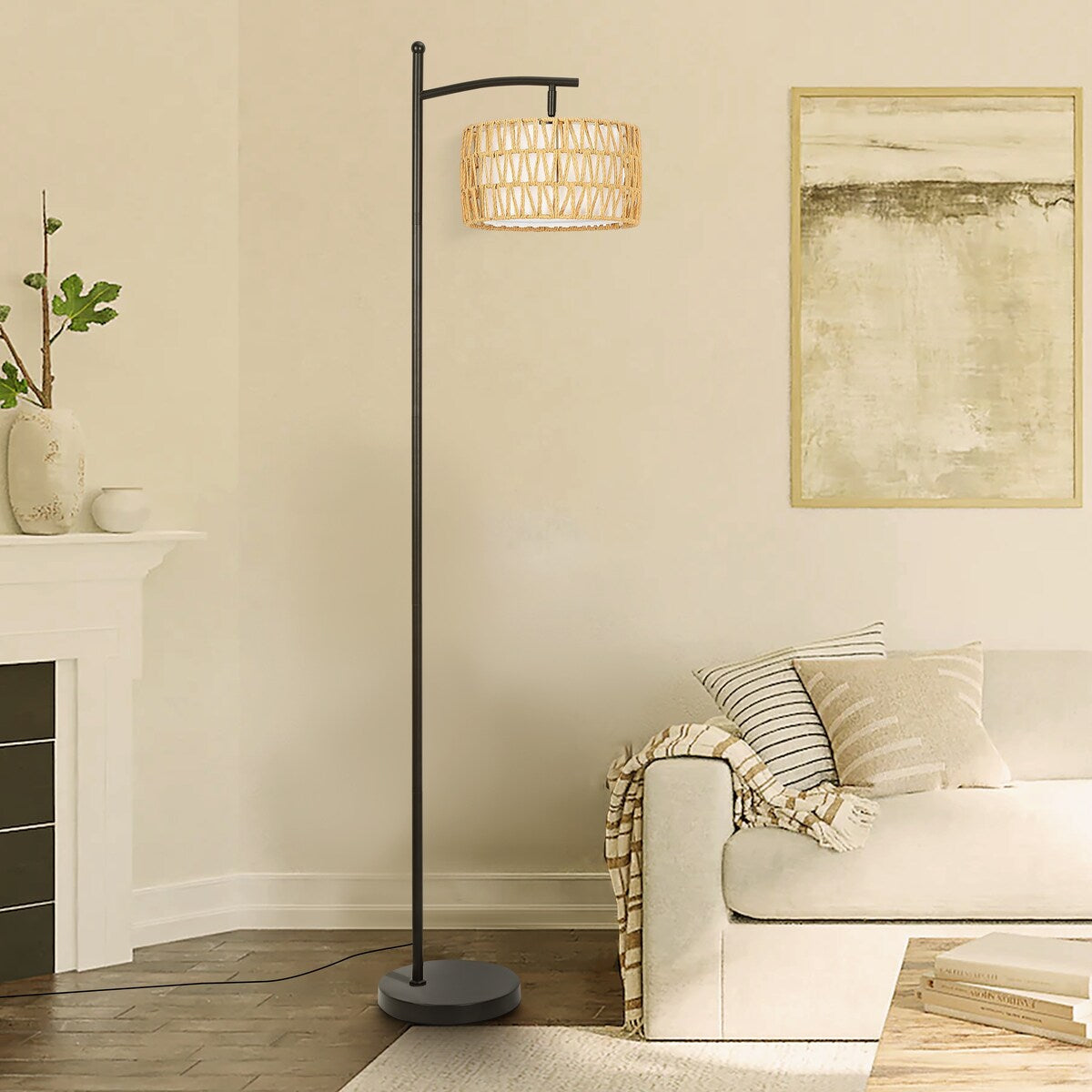 Lampada da terra ad arco a LED dimmerabile Netin 66 con telecomando - N/D