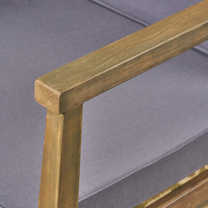 Sedie da esterno in legno di acacia con cuscini Newbury (set da 2) di Christopher Knight Home