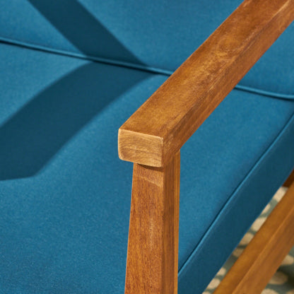 Sedie da esterno in legno di acacia con cuscini Newbury (set da 2) di Christopher Knight Home