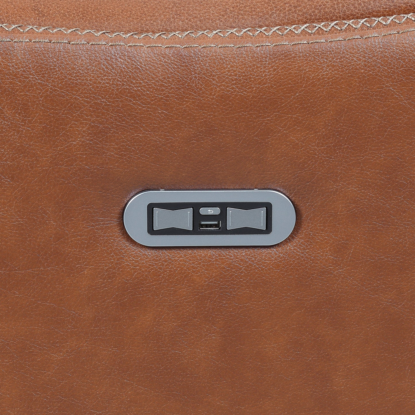 Divano reclinabile in pelle pieno fiore Steve Silver Newport Power