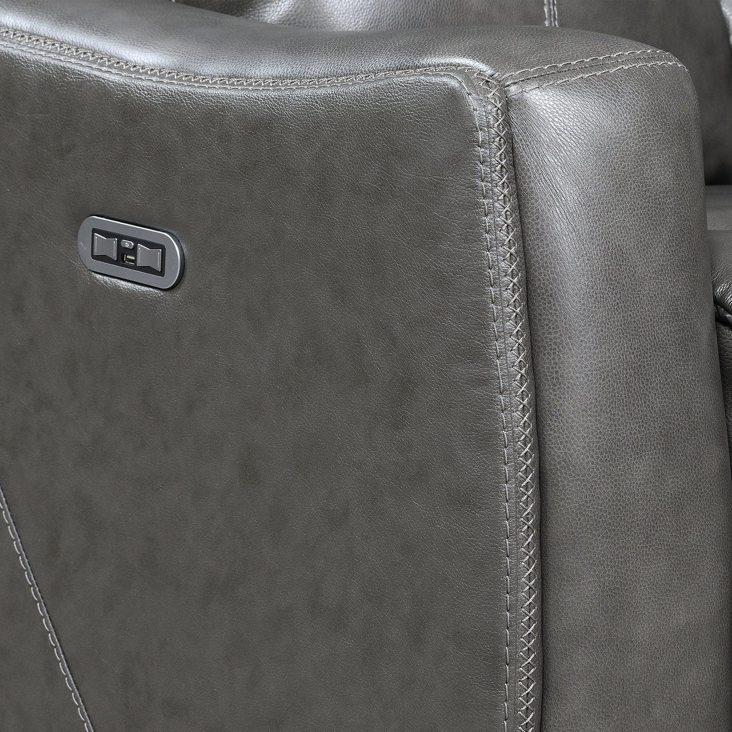 Divano reclinabile in pelle pieno fiore Steve Silver Newport Power