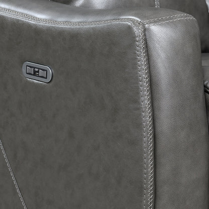 Divano reclinabile in pelle pieno fiore Steve Silver Newport Power