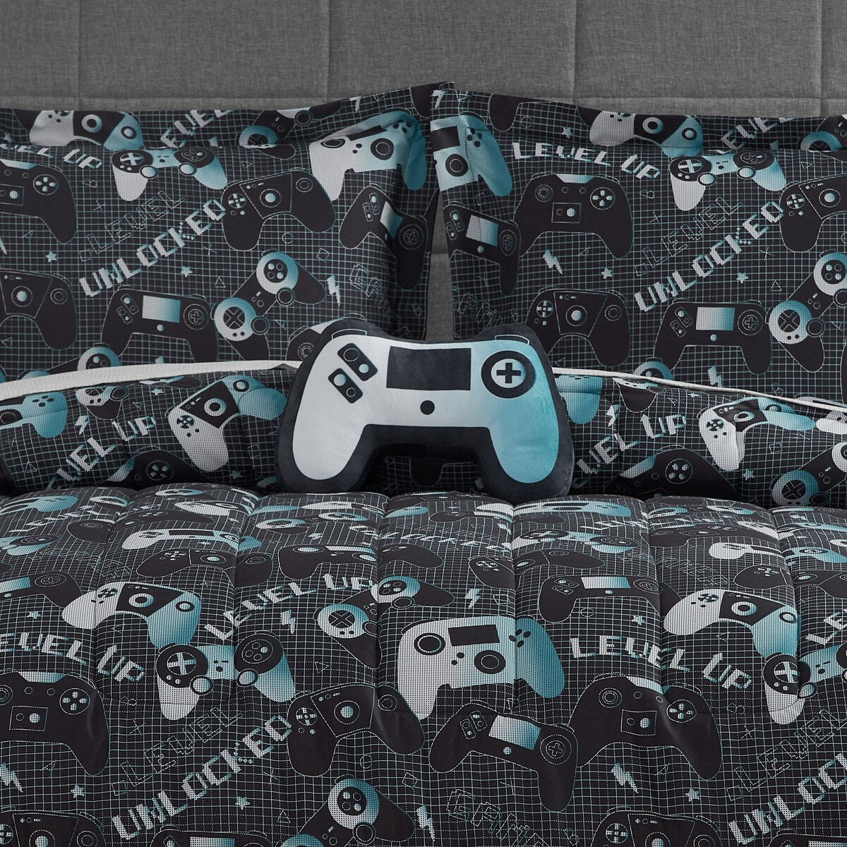 Set copripiumino in microfibra ALEX + BELLA Next Level grigio scuro/blu