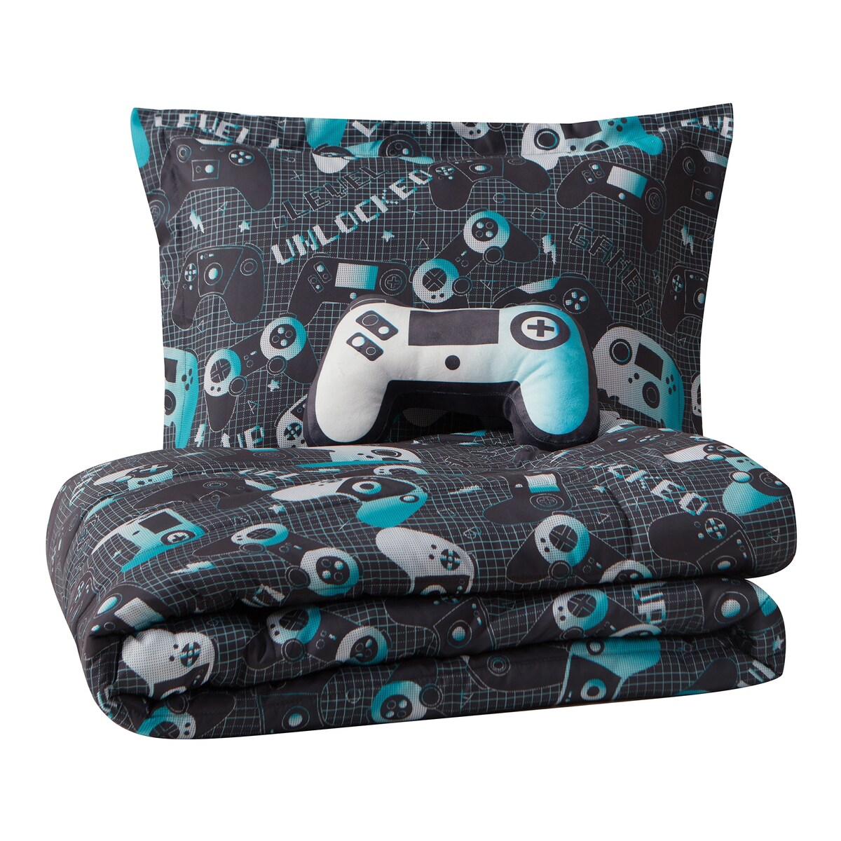 Set copripiumino in microfibra ALEX + BELLA Next Level grigio scuro/blu