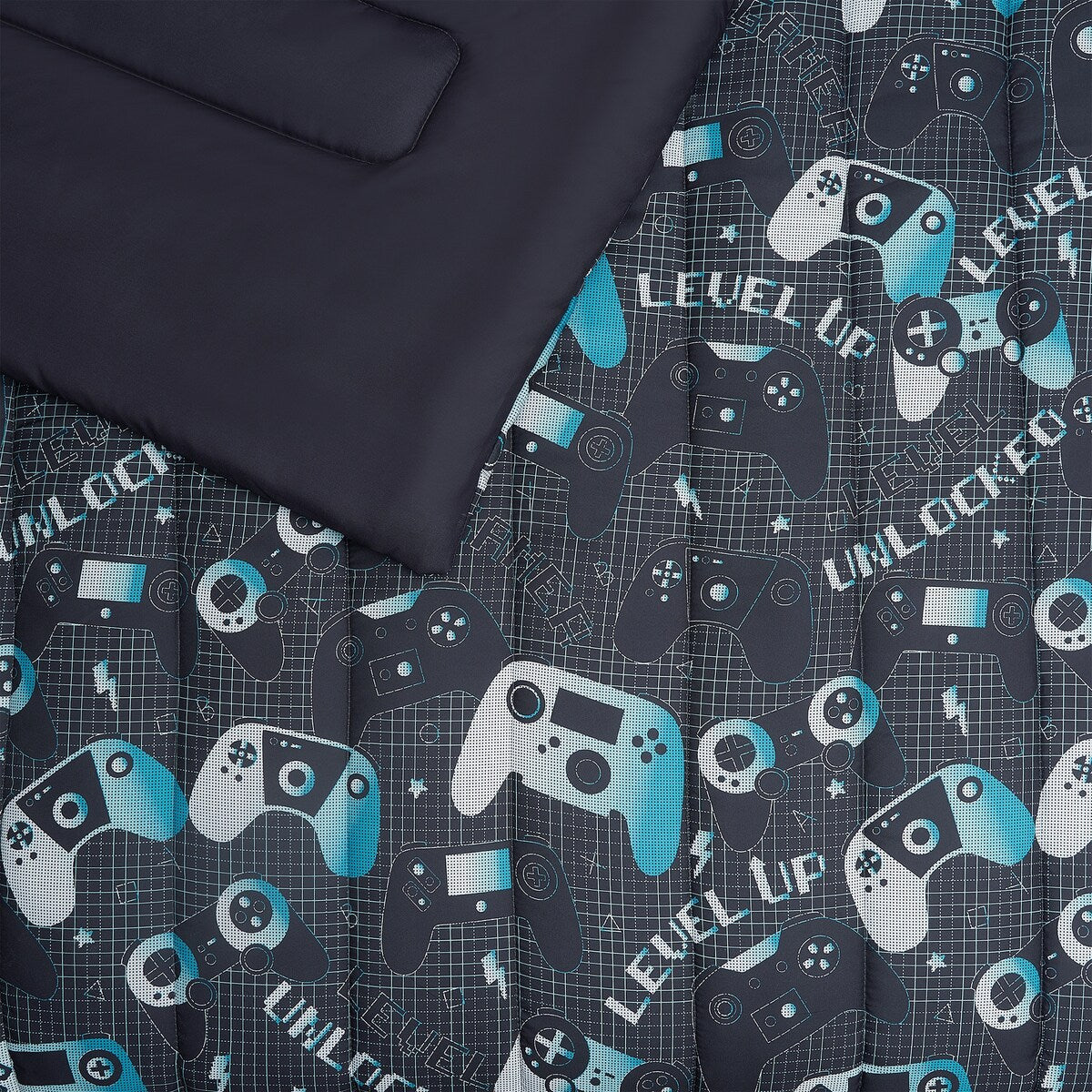 Set copripiumino in microfibra ALEX + BELLA Next Level grigio scuro/blu