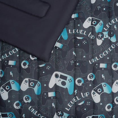 Set copripiumino in microfibra ALEX + BELLA Next Level grigio scuro/blu