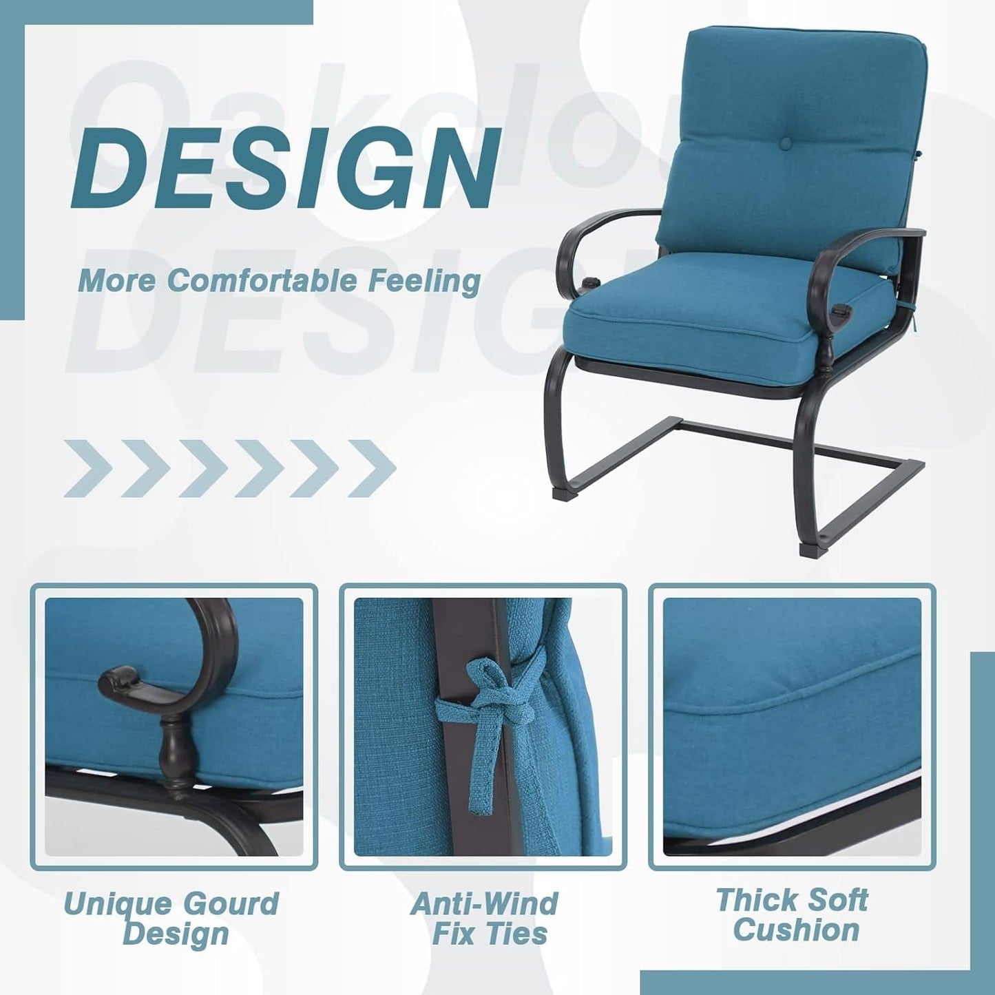 Set da pranzo Nista da esterno con 3 sedie e cuscini per patio, tavolino e C-Spring Bistro di Havenside Home